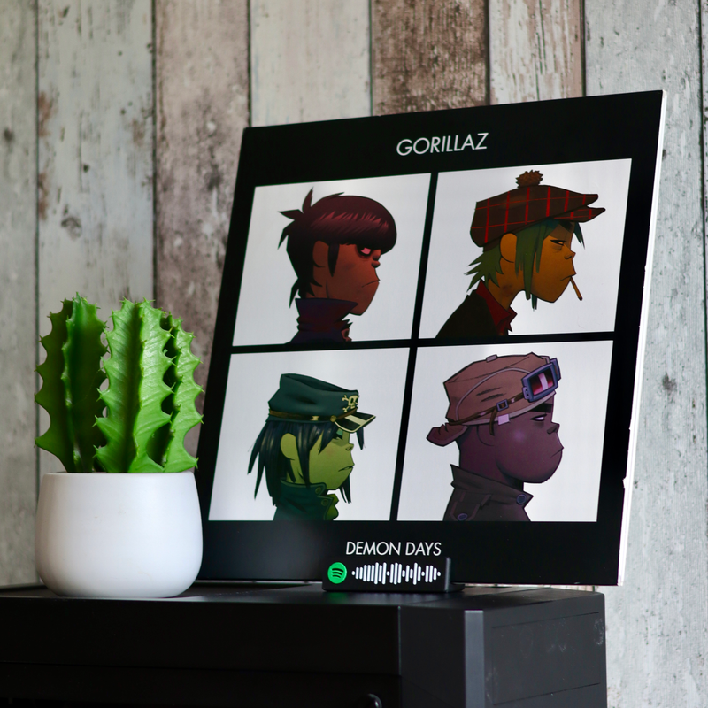 Vinyl Record Stand With Spotify Code
